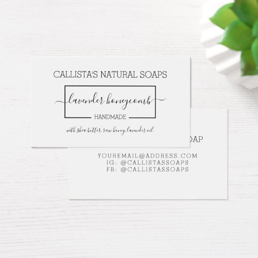 Eenvoudige zwarte witte zeep-verpakking — Productl Visitekaartje (Bureau)