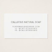 Eenvoudige zwarte witte zeep-verpakking — Productl Visitekaartje (Achterkant)