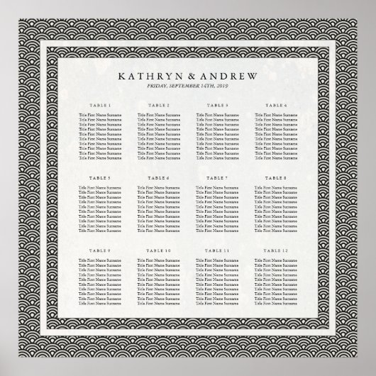 Eenvoudige zwarte-witte-zweetzeeslagkaart poster (Voorkant)