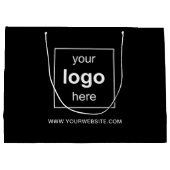 Eenvoudige zwarte zakelijke Logo Groot Cadeauzakje (Achterkant)