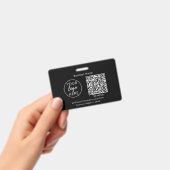 Eenvoudige zwarte zakelijke QR-code Badge (Handheld)