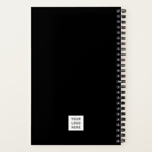 Eenvoudige zwarte zakelijke Sjabloon van bedrijf L Notitieboek (Achterkant)