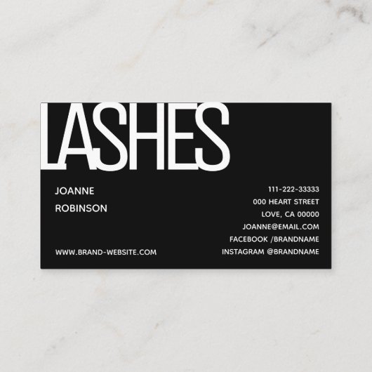 Eenvoudige zwarte zwarte, minimale moderne naam visitekaartje (Achterkant)