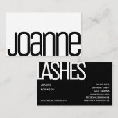 Eenvoudige zwarte zwarte, minimale moderne naam visitekaartje (Voorkant / Achterkant)