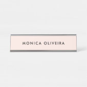 Eenvoudige, zwarte, zwarte roze bureau naambordje (Voorkant)