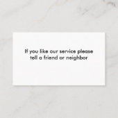 Eenvoudige zwembadservice visitekaartje (Achterkant)