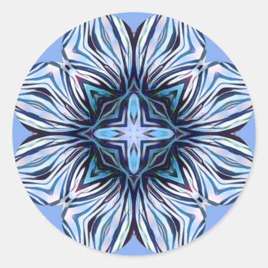 Eenvoudiger Abstract blauw ~ Ronde Sticker (Voorkant)