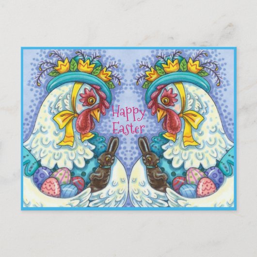 EENVOUDIGER BONNET EN EIEREN, MET EEN KANS KANKZIC FEESTDAGENKAART (Voorkant)