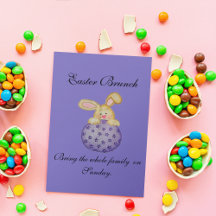 EENVOUDIGER BRUNCH BUNNY OP EGG-INVITATIE