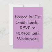 EENVOUDIGER BRUNCH BUNNY OP EGG-INVITATIE KAART (Achterkant)