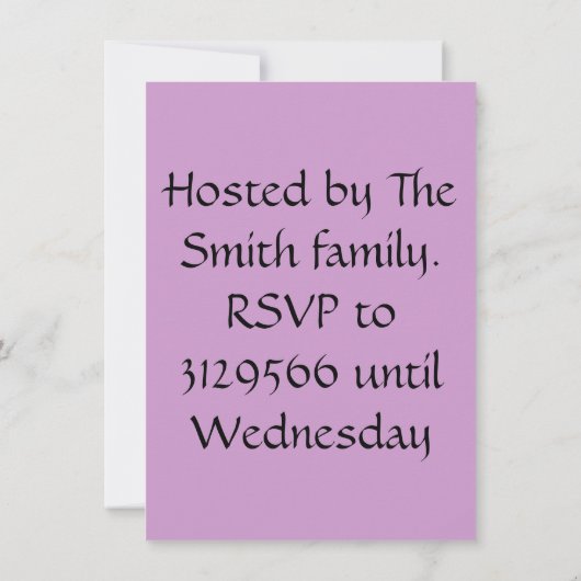 EENVOUDIGER BRUNCH BUNNY OP EGG-INVITATIE KAART (Achterkant)