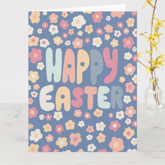 EENVOUDIGER Bubble Letters Colorful Spring CUSTOM Kaart (Gele Bloem)