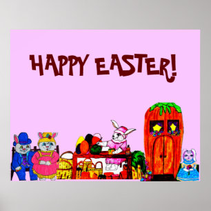 EENVOUDIGER BUNNY COLLAGE POSTER
