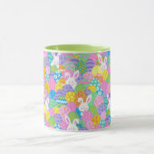 EENVOUDIGER Bunny Hiding Eggs Cute Green Gift Coff Mok (Midden)
