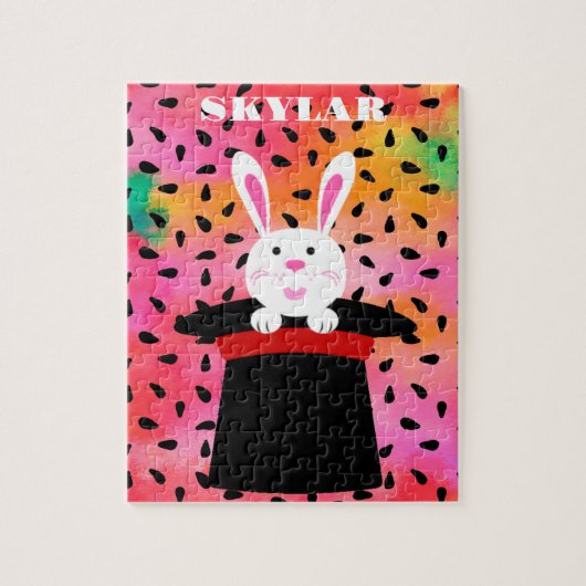 EENVOUDIGER BUNNY IN PET GEPERSONALISEERD. JIGSAW  LEGPUZZEL (Verticaal)