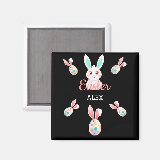 "EENVOUDIGER" BUNNY MAGNET MET GESPECKEERDE EIEREN (Voorkant / Achterkant)