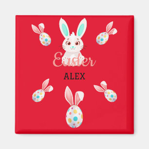 "EENVOUDIGER" BUNNY MAGNET MET GESPECKEERDE EIEREN