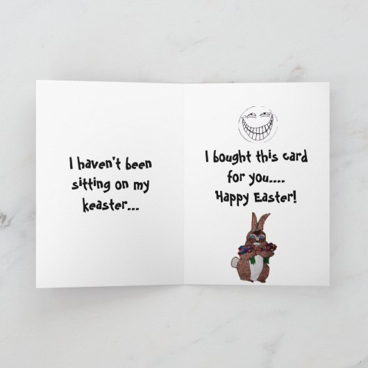 EENVOUDIGER BUNNY MET ROZEN FEESTDAGEN KAART (Binnen)