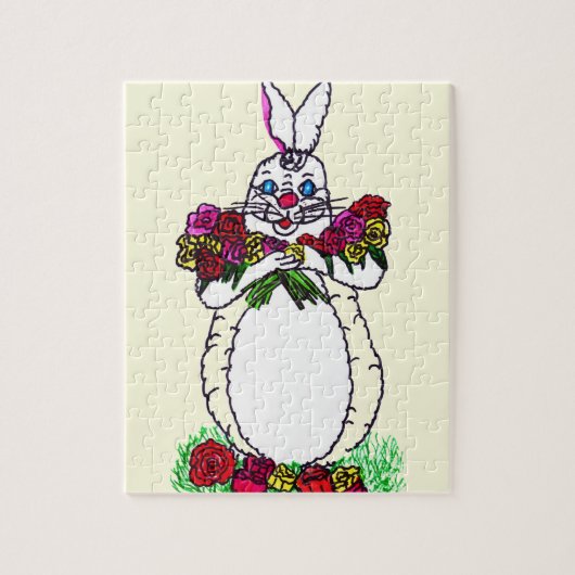 EENVOUDIGER BUNNY MET ROZEN LEGPUZZEL (Verticaal)