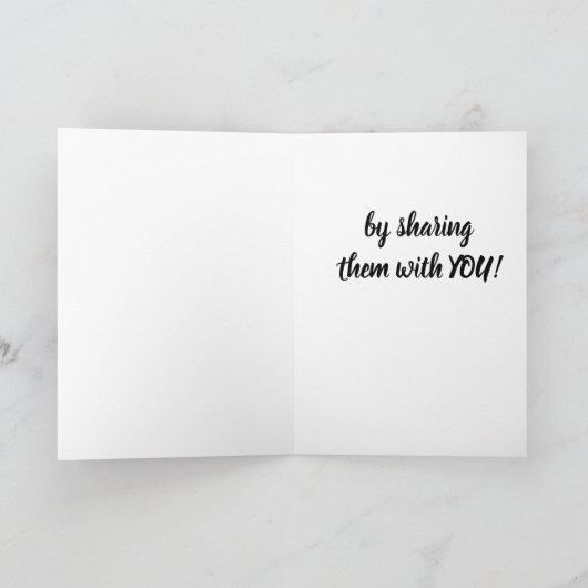 "EENVOUDIGER" DELEN MET "JIJ" IS MOEILIJK FEESTDAGEN KAART (Binnen)