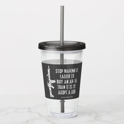 Eenvoudiger een Pistool dan een hond te kopen Acryl Drinkbeker (Voorkant)