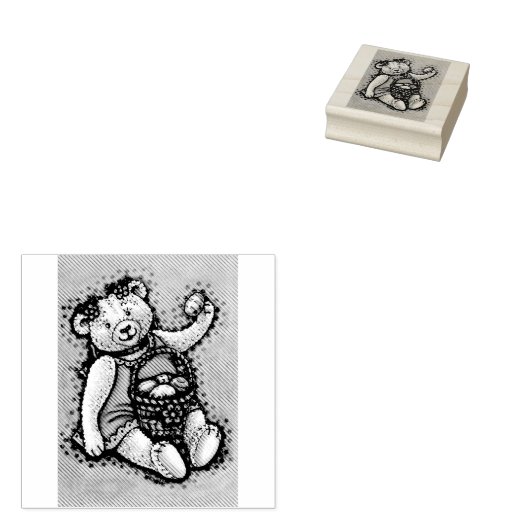EENVOUDIGER EGG TEDDY RUBBER STEMP *Aangepast Rubberstempel (Gestempeld)