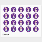 " EENVOUDIGER " GESPECKELDE EGG EN BUNNY EARS CLAS RONDE STICKER (Vel)