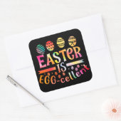 EENVOUDIGER IS EEN EGGCELLENT-cadeauidee voor eitj Vierkante Sticker (Envelop)