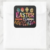 EENVOUDIGER IS EEN EGGCELLENT-cadeauidee voor eitj Vierkante Sticker (Tas)