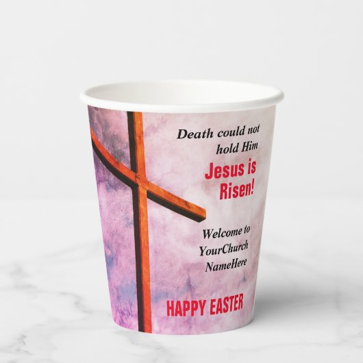 EENVOUDIGER | Jesus is Risen Church Papieren Bekers (Achterkant)