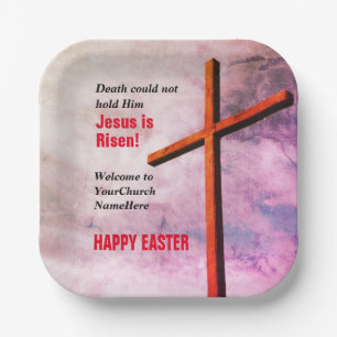 EENVOUDIGER   Jesus is Risen CHURCH Papieren Bordje