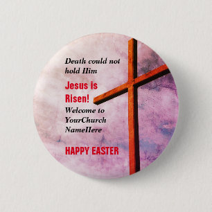 EENVOUDIGER Jesus is Risen Ronde Button 5,7 Cm