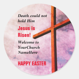 EENVOUDIGER   Jesus is Risen Ronde Sticker