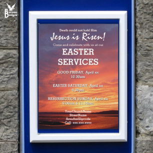EENVOUDIGER Jezus is Risen CHURCH SERVICES Geperso Poster