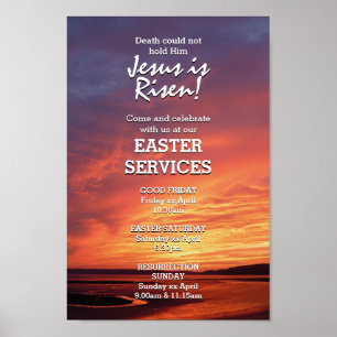 EENVOUDIGER Jezus is Risen CHURCH SERVICES Geperso Poster