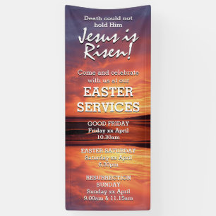 EENVOUDIGER Jezus is Risen CHURCH SERVICES Geperso Spandoek