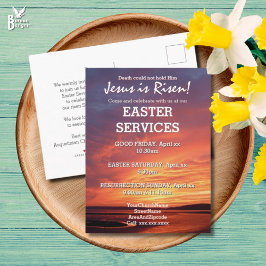 EENVOUDIGER Jezus is Risen CHURCH SERVICES Geperso Uitnodiging Briefkaart