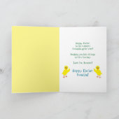 Eenvoudiger kleindochter Yellow Chic Easter Basket Feestdagen Kaart (Binnen)