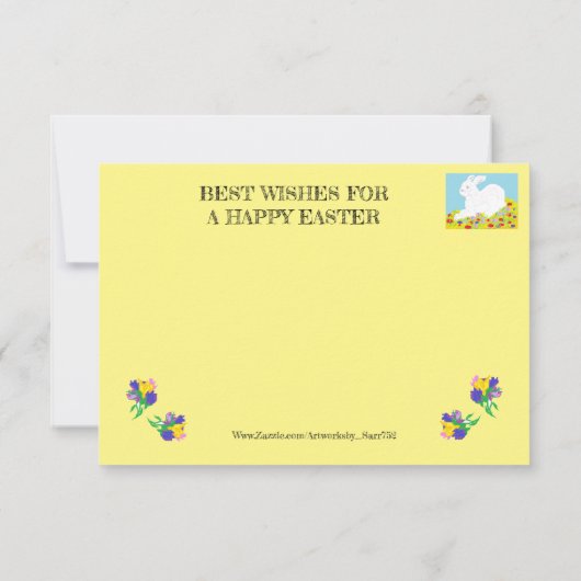 EENVOUDIGER Wenskaart BUNNY RABBIT & LILLY'S Bedankkaart (Achterkant)