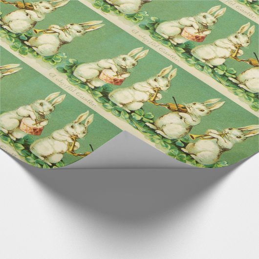 EENVOUDIGER WIT RABBIT ORCHESTRA Music Making Rabb Cadeaupapier (Hoek)