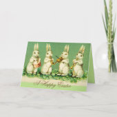 EENVOUDIGER WIT RABBIT ORCHESTRA Music Making Rabb Feestdagen Kaart (Voorkant)