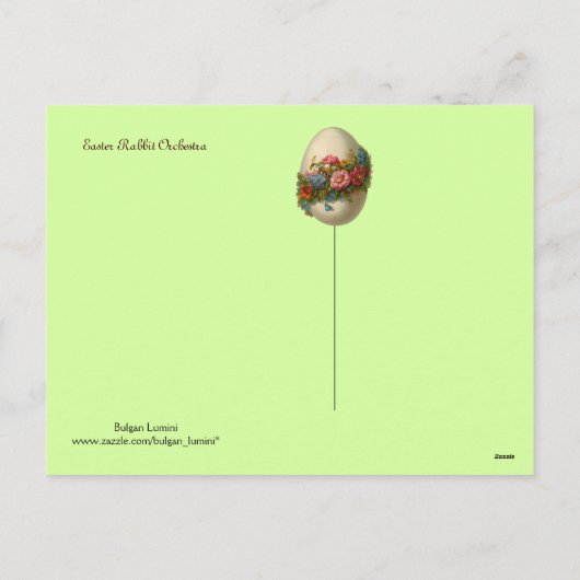 EENVOUDIGER WIT RABBIT ORCHESTRA Music Making Rabb Feestdagenkaart (Achterkant)