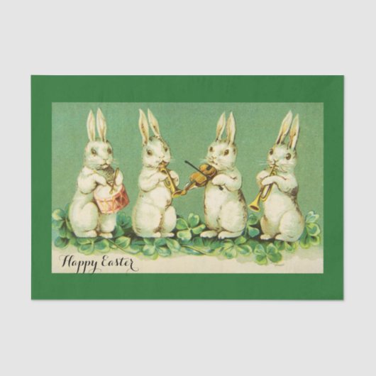 EENVOUDIGER WIT RABBIT ORCHESTRA Music Making Rabb Tissuepapier (Voorkant)