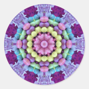 EENVOUDIGER ~WOW! Multicolored FLOWERS & EIGS East Ronde Sticker
