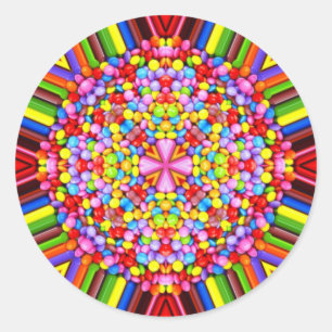 EENVOUDIGER ~WOW! Multicolored SNOEP voor het Pase Ronde Sticker
