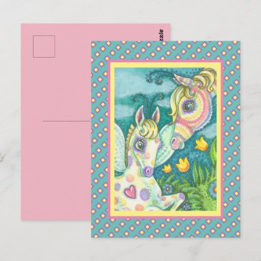 EENVOUDIGERE BABY, SPRINGHORSE, VEILIG VULLEND BRI BRIEFKAART (Voorkant / Achterkant)