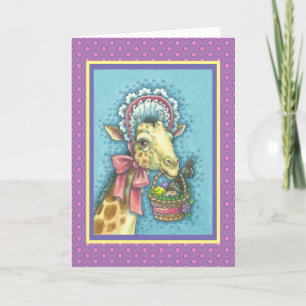 EENVOUDIGERE BONNET-GIRAFFE, HOLIDAY GREETING KAAR FEESTDAGEN KAART