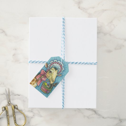 EENVOUDIGERE BONNET-GIRAFFE LABELS instellen Cadeaulabel (Met Touw)