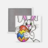 EENVOUDIGERE BUNNING MET KLEURSTOFEASTER EGG MAGNEET (Voorkant / Achterkant)