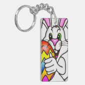 EENVOUDIGERE BUNNING MET KLEURSTOFEASTER EGG SLEUTELHANGER (Voorkant Links)